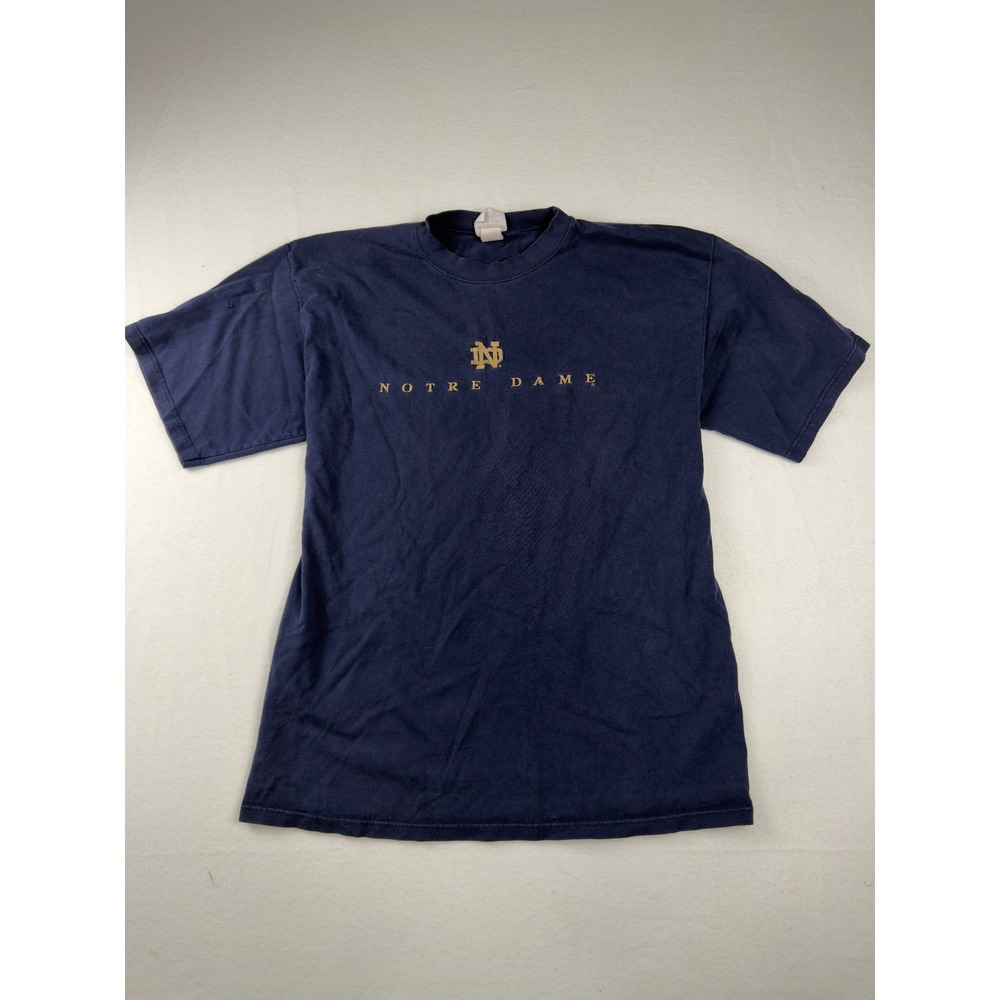 Vintage Olympus Notre Dame Fighting Irish T-Shirt Mens Large Navy Blue USA Made